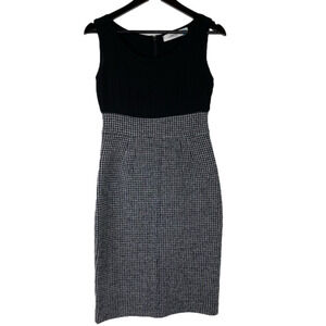 Anthropologie Sparrow Colorblock Houndstooth Merino Wool Sheath Dress – Size Sm